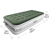 Zearna luchtbed 1 persoon 190 x 100 x 40 cm, zelfopblazend met elektrische pomp en snelopblaas, comfortabel voor thuis, reizen en outdoor