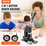 VEVOR Button Maker Machine, 32 mm (1,25 inch) Badge Punch Press Kit, Kinderen DIY Geschenken Pin Maker, Knop Maken Benodigdheden met 500 stks Knop Onderdelen & Cirkelsnijder & Magisch Boek
