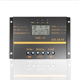80A mppt Solar Charging Controller 80A 12V/24V Automatische detectie van de spanning Zonnepaneel Intelligentie Controller met LCD-display USB