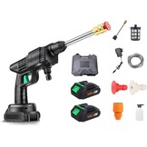 Max.35 Bar Hogedrukreiniger met 2 oplaadbare accu's, 2-in-1 mondstuk en 5 m slang, draagbare draadloze hogedrukreiniger voor auto's, hekken, terras, tuin, gazon