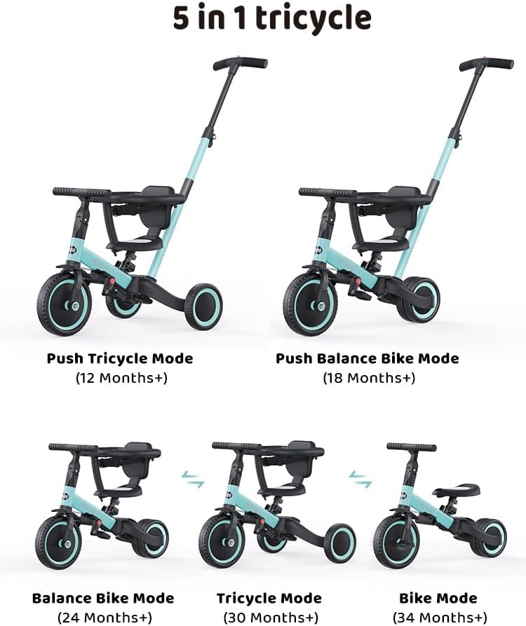 Driewieler 5-in-1 voor 1-3 jaar | 30% Korting | Blauw