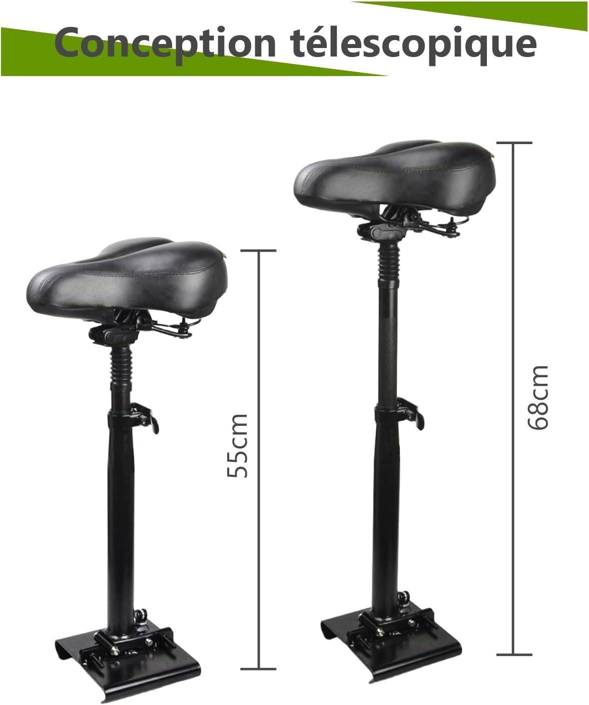 Elektrische stepstoel voor 13-19 cm breed gebogen pedaalrand – voor Segway Ninebot Max G30P – schokbestendig, in hoogte verstelbaar, opvouwbaar
