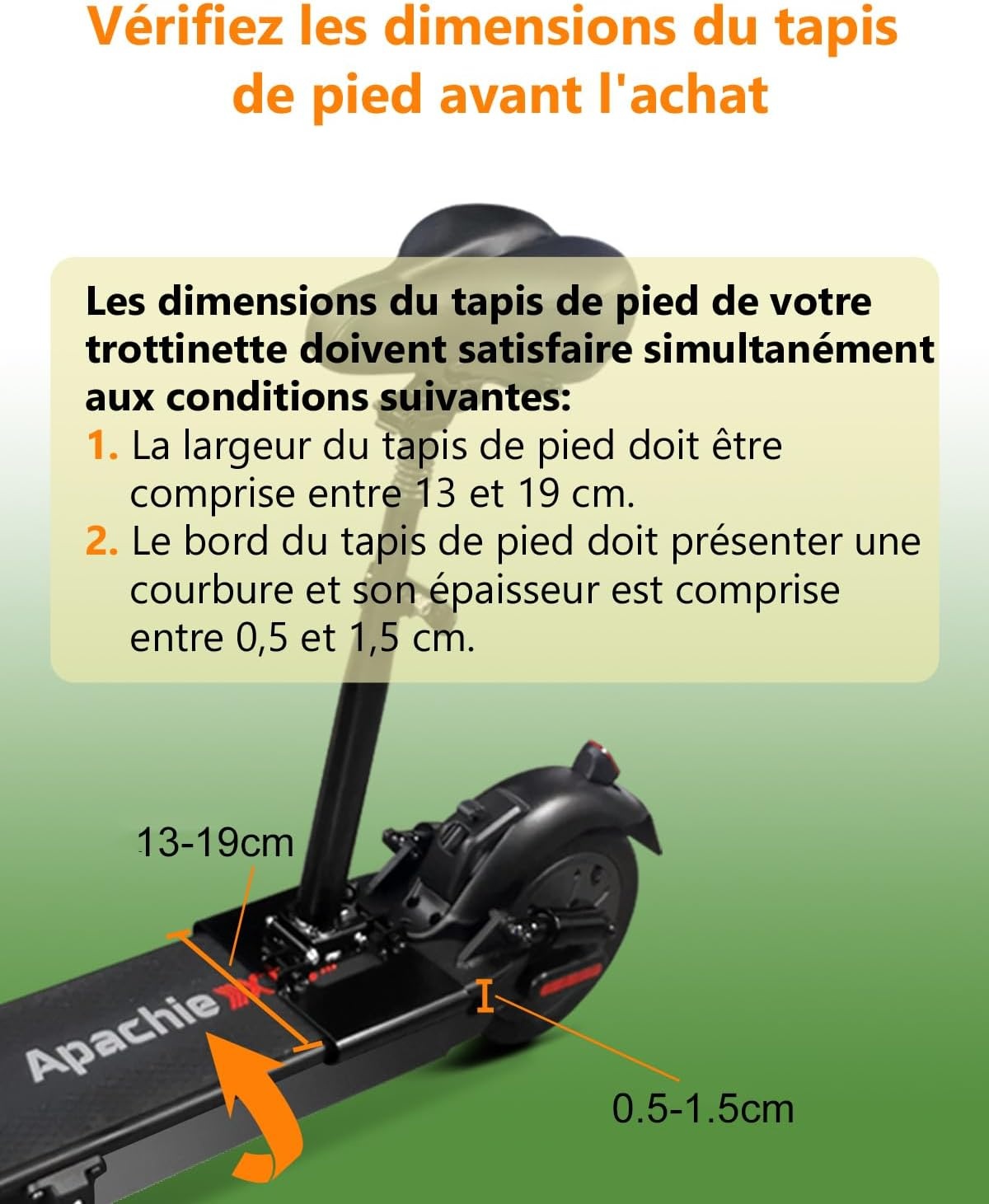 Elektrische stepstoel voor 13-19 cm breed gebogen pedaalrand – voor Segway Ninebot Max G30P – schokbestendig, in hoogte verstelbaar, opvouwbaar