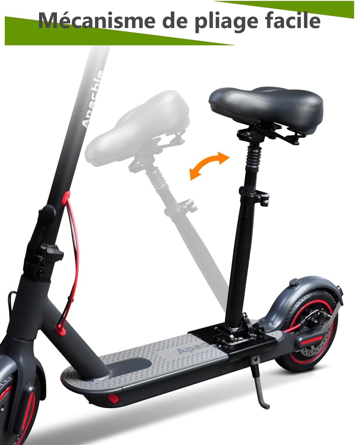 Elektrische stepstoel voor 13-19 cm breed gebogen pedaalrand – voor Segway Ninebot Max G30P – schokbestendig, in hoogte verstelbaar, opvouwbaar