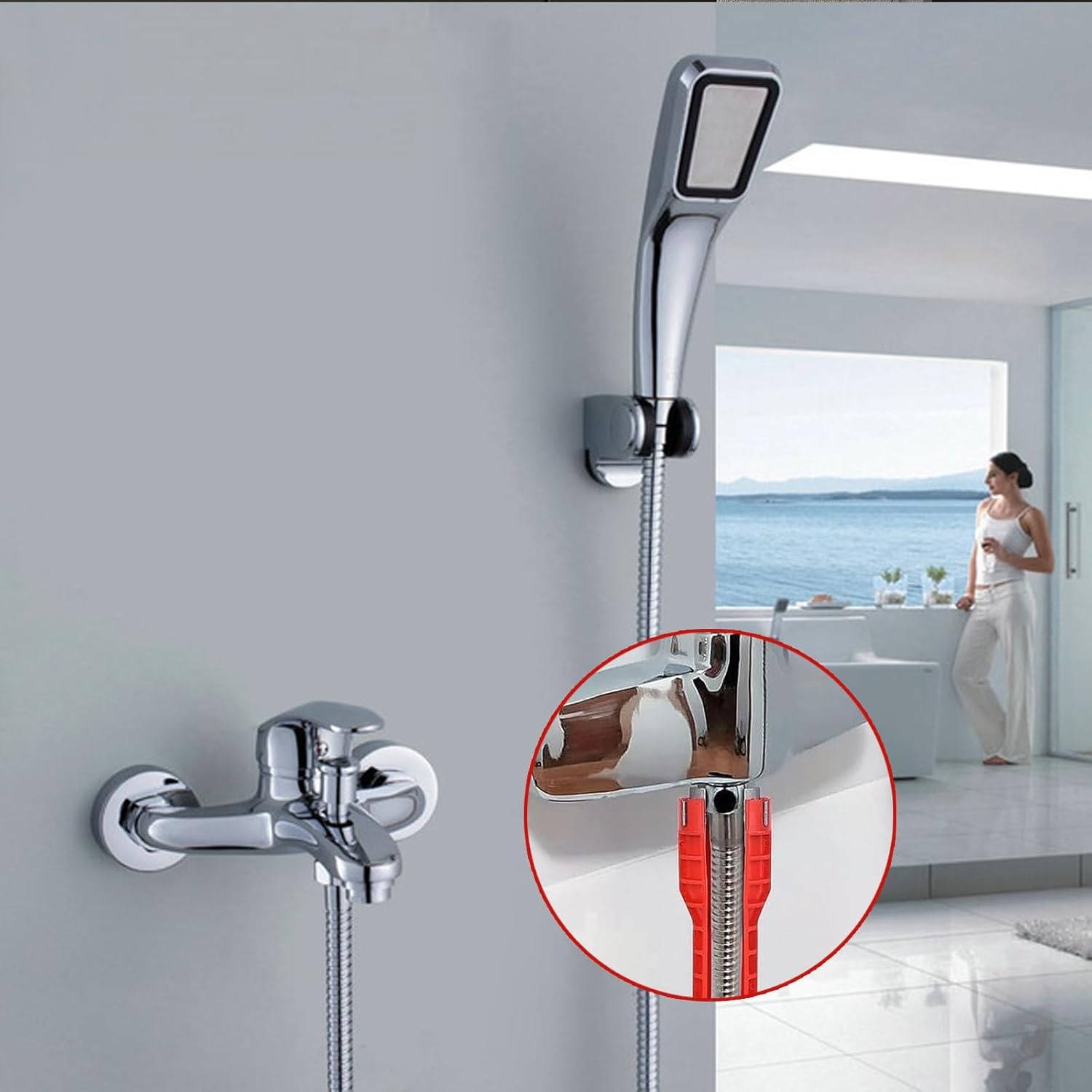 Wastafel Installer Gereedschap, Kraansleutel, Mengkraansleutel, Multifunctionele Pijpsleutel, Geschikt voor Toilet, Keuken, Bad, Multifunctionele Kraansleutel Installer voor Spoel/Bad