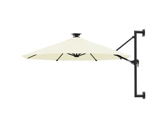 VidaXL Wandparasol met LED's - 300 cm Zandkleurig - 61% Korting!