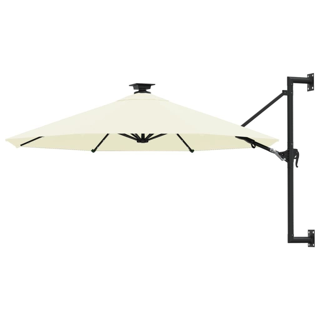 VidaXL Wandparasol met LED's - 300 cm Zandkleurig - 61% Korting!