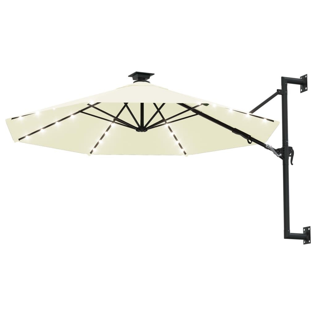 VidaXL Wandparasol met LED's - 300 cm Zandkleurig - 61% Korting!