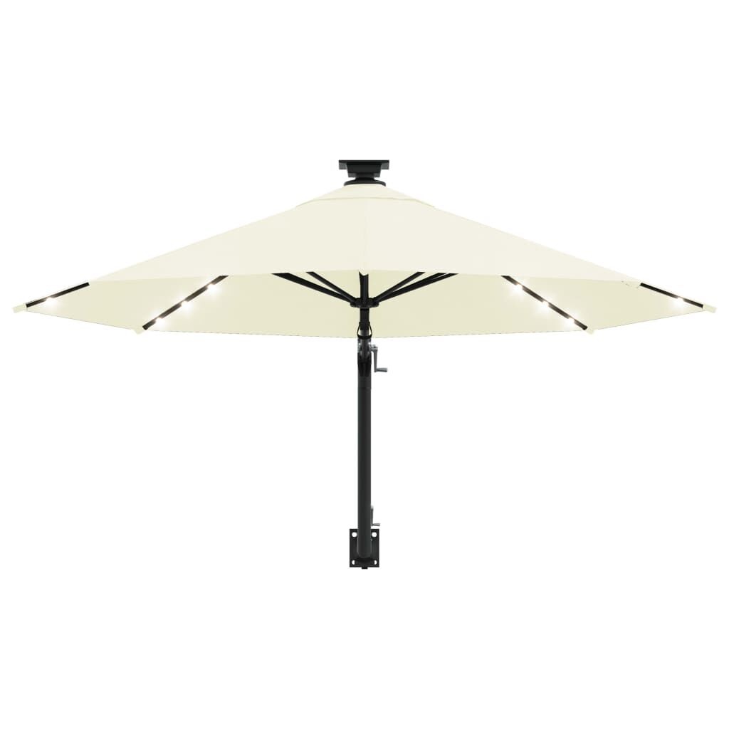 VidaXL Wandparasol met LED's - 300 cm Zandkleurig - 61% Korting!