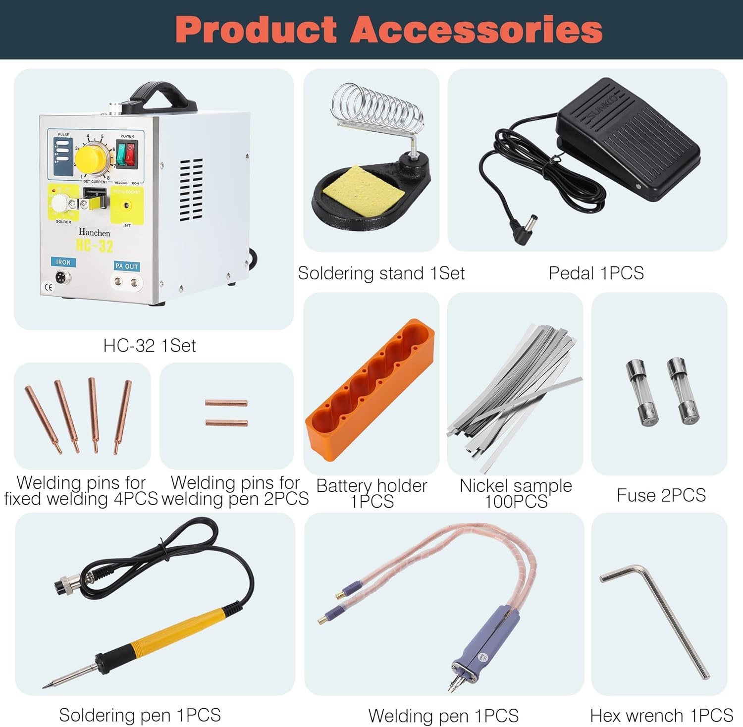 Hanchen Puntlasapparaat voor accu lasapparaat professionele batterijen puntlasapparaat Spot Welder lassen & solderen 2 in1 voor 18650 16430 22650 32650 batterij 220 V