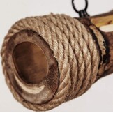 ALETO Industriële Vintage Hanglamp Zwart Bamboe - 3-lichts - 100 cm