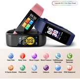 Fitnesstracker met Hartslagmeter, Bloeddruk, Fitnesshorloge Waterdicht IP68, 16 Sportmodi, Stappenteller, Calorieënteller, Activiteitstracker Dames Heren Kinderen, Smartwatch iOS en Android