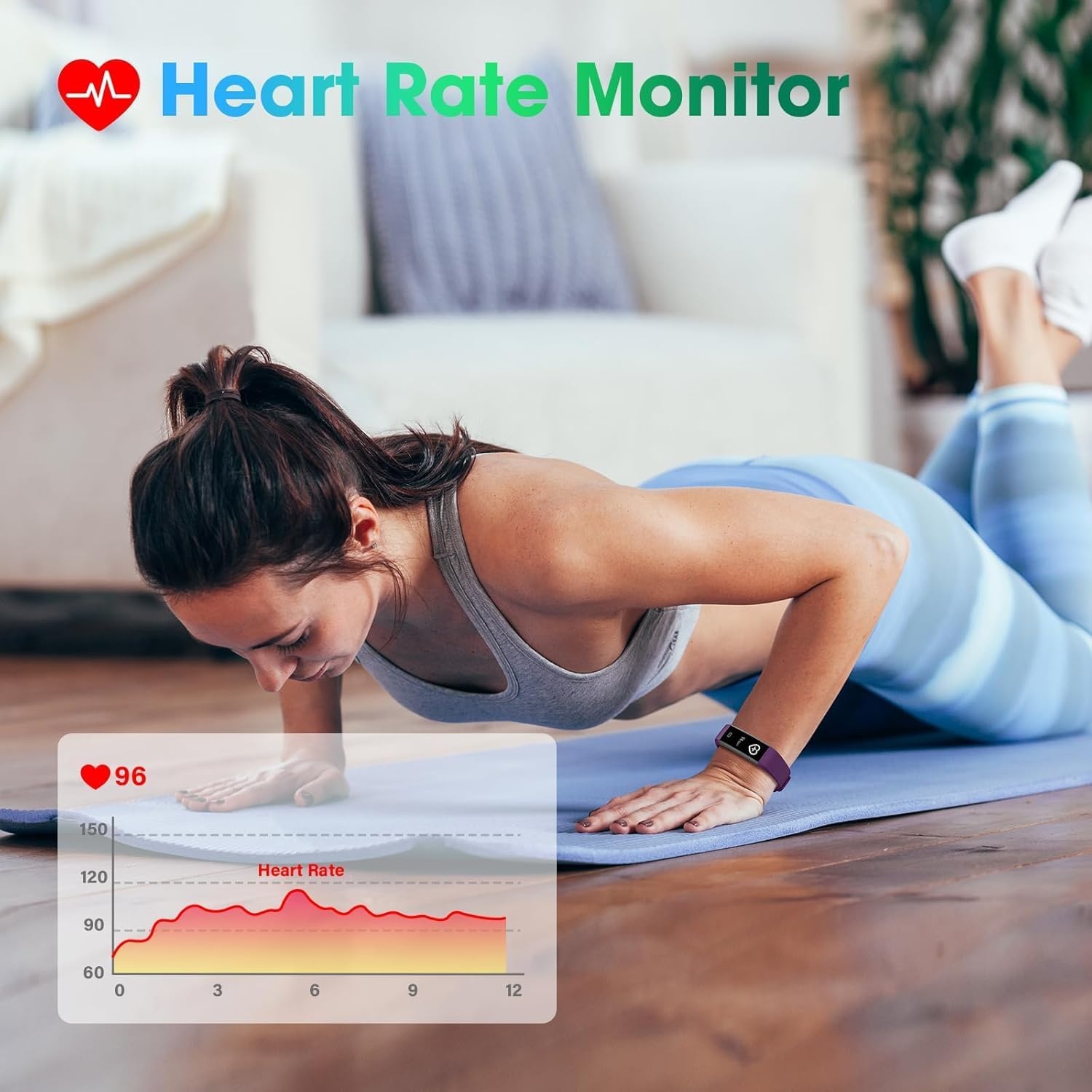 Fitnesstracker met Hartslagmeter, Bloeddruk, Fitnesshorloge Waterdicht IP68, 16 Sportmodi, Stappenteller, Calorieënteller, Activiteitstracker Dames Heren Kinderen, Smartwatch iOS en Android