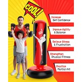 QPAU Bokszak voor kinderen, opblaasbare staande bokszak voor 3-8 kinderen, cadeaus voor jongens en meisjes, staande bokszak voor de praktijk karate, taekwondo, MMA