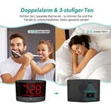 ANJANK Zeer Luide Wekker met Kabelloze Trillingen, Dedschudder Voor Gehoorlozen/Gehoorbeschadigde/Diepslaapers, Dubbel Alarm, Dimmer, Batterij Back-up, USB-lader, Grote Digitale LED-Weergave