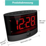 ANJANK Zeer Luide Wekker met Kabelloze Trillingen, Dedschudder Voor Gehoorlozen/Gehoorbeschadigde/Diepslaapers, Dubbel Alarm, Dimmer, Batterij Back-up, USB-lader, Grote Digitale LED-Weergave