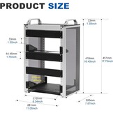 GeeekPi DeskPi RackMate T1, 10 Inch 8U Server Cabinet, 200mm Mini Rack met Rack Schap en Blank Panel, voor 10 Inch AV, NAS en Server Apparatuur (Zilver)