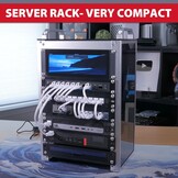 GeeekPi DeskPi RackMate T1, 10 Inch 8U Server Cabinet, 200mm Mini Rack met Rack Schap en Blank Panel, voor 10 Inch AV, NAS en Server Apparatuur (Zilver)