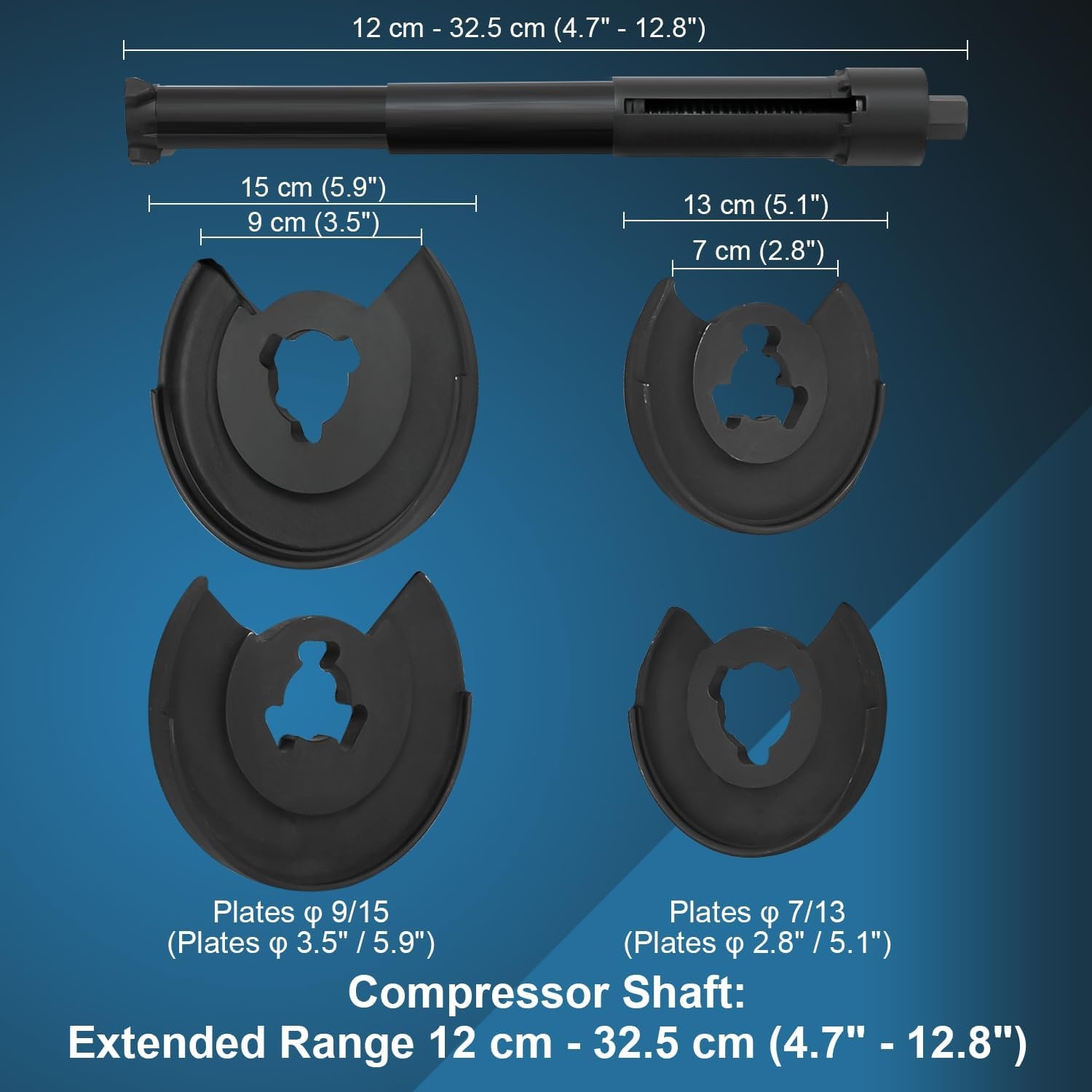 FreeTec Veerspanner compatibel met Mercedes veren spanner W116, W123, W124, W126, W129, W140, W170, W201, W202, W210 Telescoop