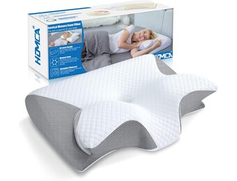 33% Korting: Ergonomisch Nekkussen van Traagschuim - Grijs 60x40x12/14cm