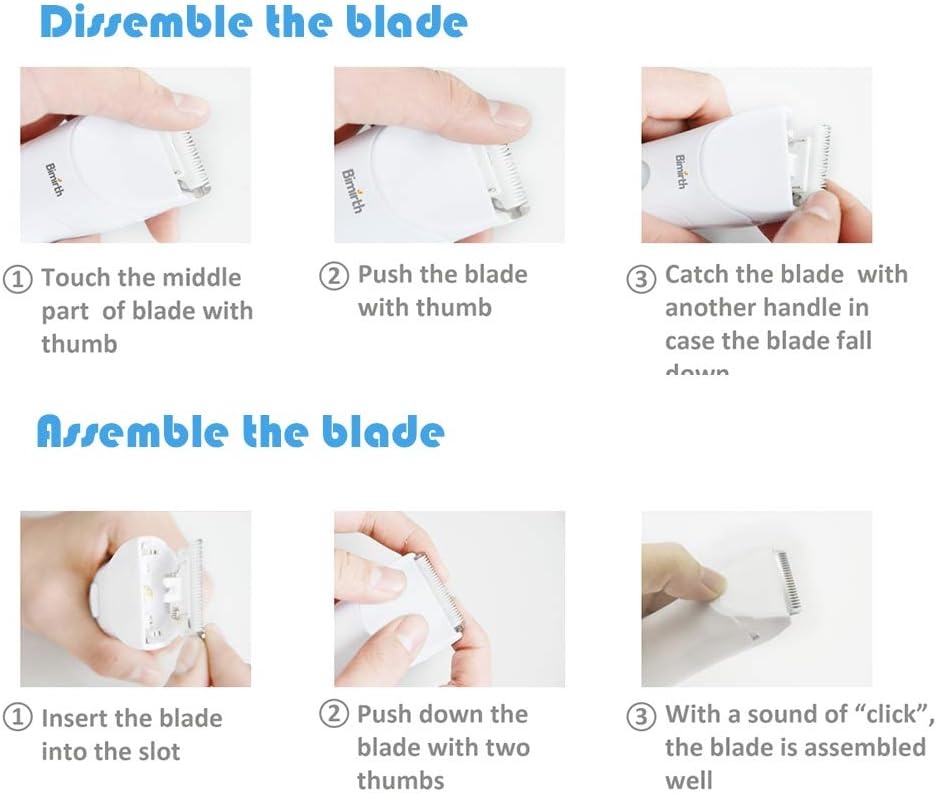 Bimirth Stille tondeuse voor kinderen, stille tondeuse voor kinderen, draadloze haarsnijmachine, USB-oplaadbaar, waterdicht, 3 geleidingskammen (met opbergtas)