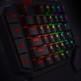 Redragon K585 DITI Mechanisch gamingtoetsenbord RGB met één hand, professioneel gamingtoetsenbord type C met 7 geïntegreerde macrotoetsen, afneembare polssteun, 42 toetsen, Amerikaanse lay-out