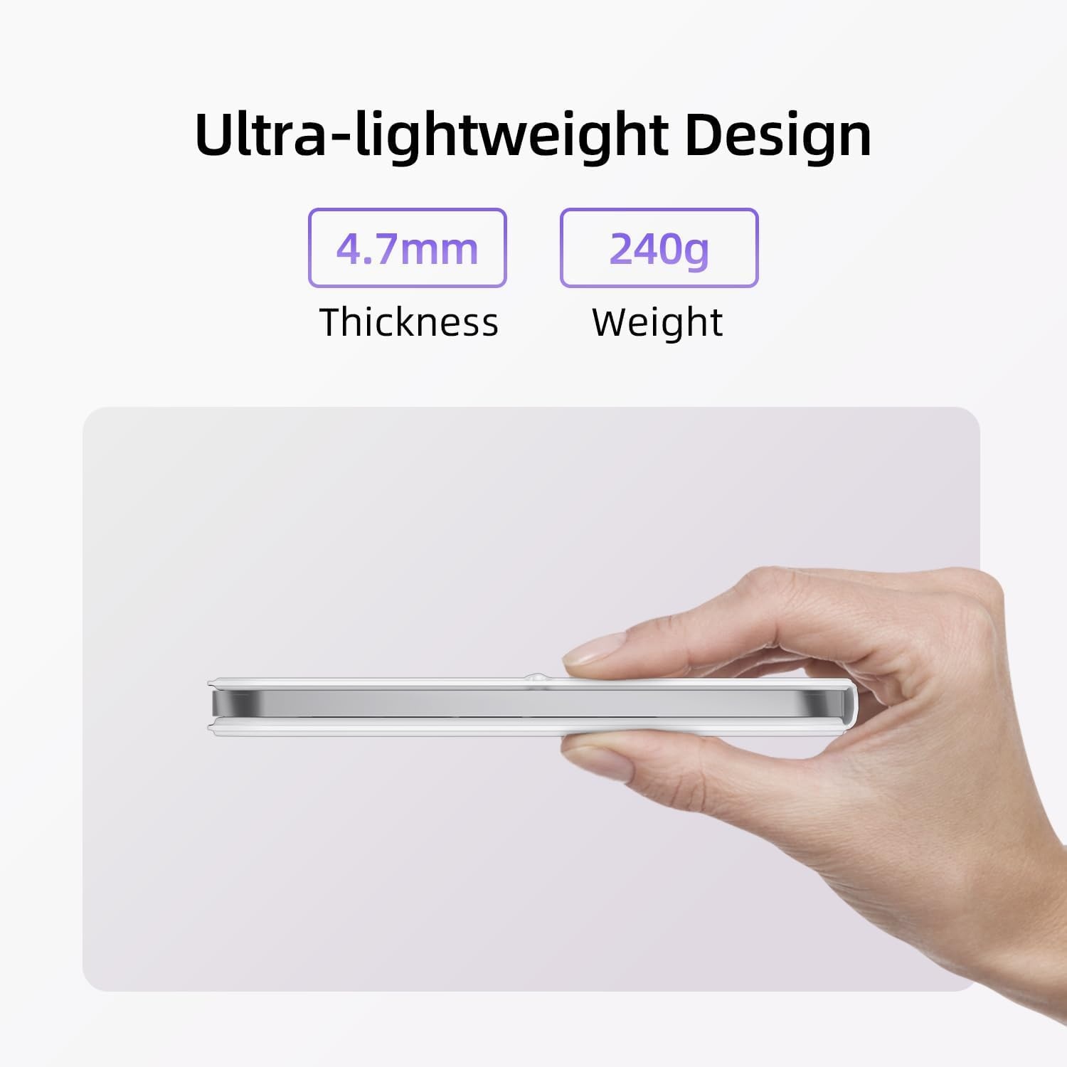 iPad Mini 6 (8,3 inch) toetsenbordhoes, HOU Ultra Slim draadloos toetsenbord Alleen 210g, Power Display, Magnetische beschermhoes Ondersteuning iPad Mini 6e generatie 2021 - Wit