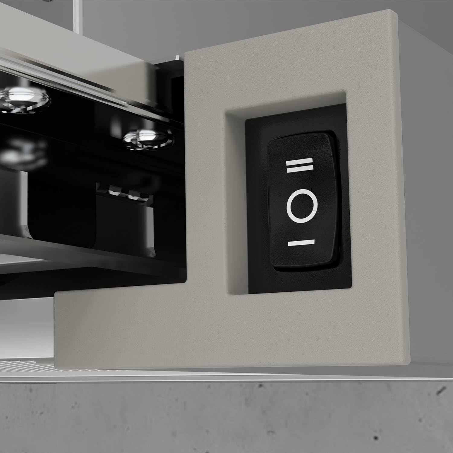Ciarra CBCS6906D A++ Platte Afzuigkap Afzuigkap 60 cm Convectie 370 m³/h met CBCF002X2 Actieve Koolfilter Geïntegreerde Inbouw Platte Afzuigkap 2 Treden LED-verlichting Zilver - Maat 60 cm