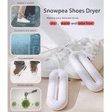 Snowpea Elektrische schoenendroger, skischoenen droger, schoen- en laarswarmer om zweterige schoenen te drogen en slechte geur te elimineren, 3/6/9 uur getimede auto zelf uit (standaard UK Plug)