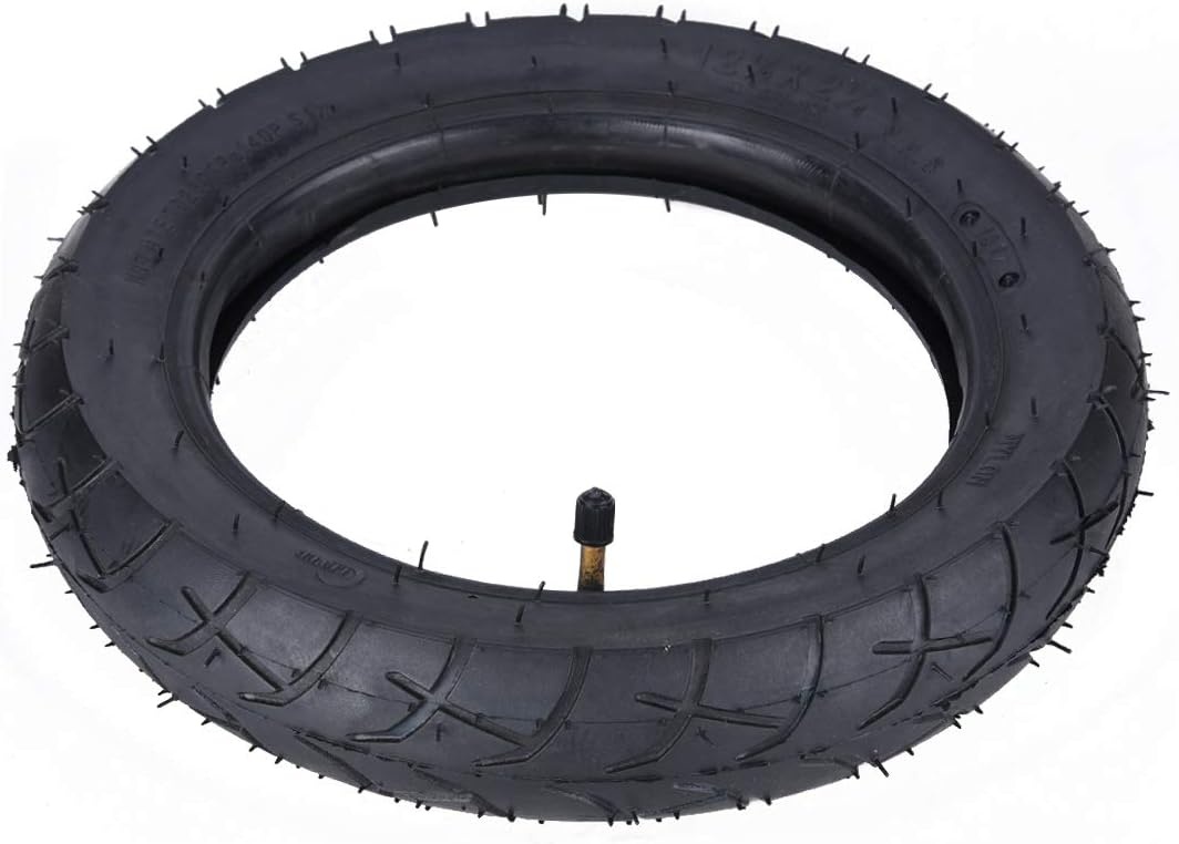 Set van 2 banden 12,5 x 2,25 (12 1/2 x 2 1/4 inch) + slang met gevouwen ventielschacht TR87 vervanging voor Razor, GT - benzine en elektrische scooter, banden voor kinderen en balansfietsen