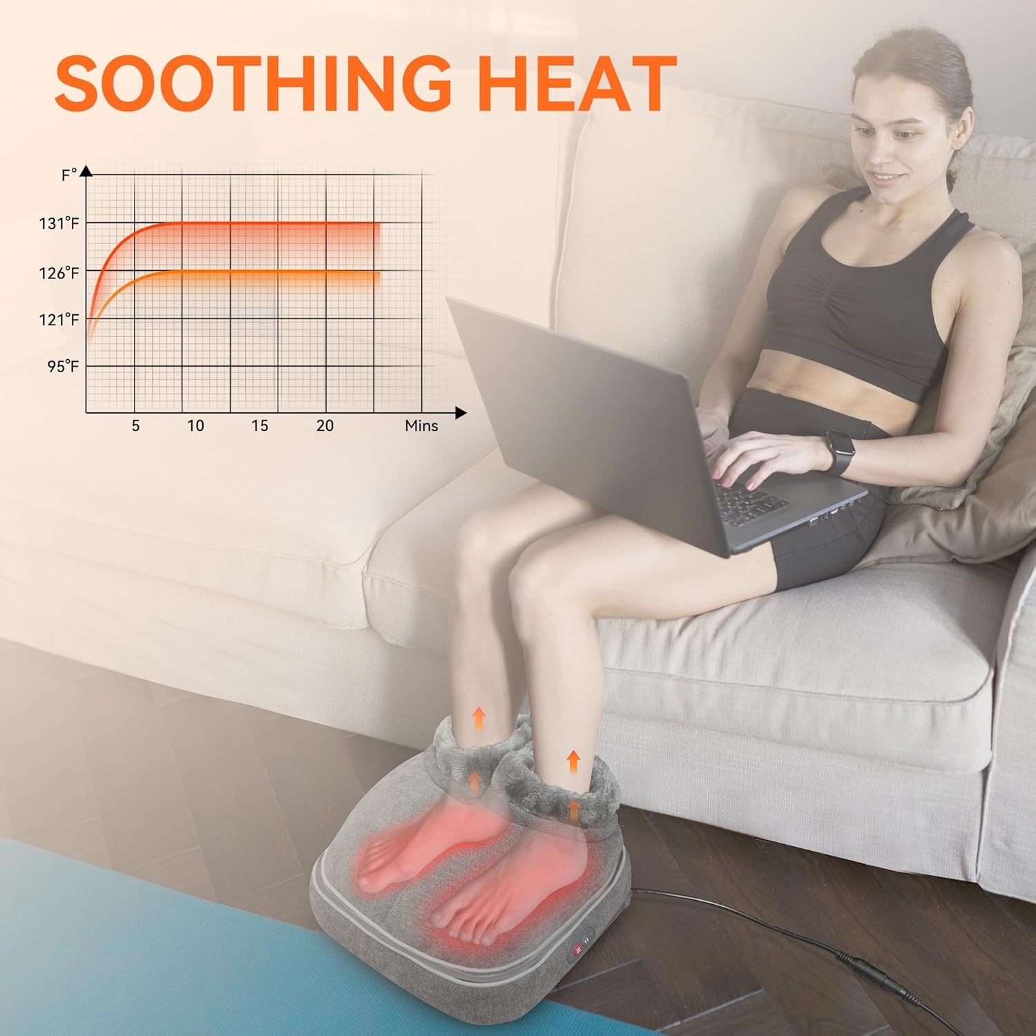 Snailax Voetmassageapparaat met shiatsu