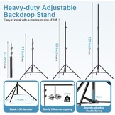 EMART Achtergrondstandaard 3x3m, Professionele Achtergrondsysteem Fotografie Zware Achtergrond Stand Set met Draagtas, Systeem voor Fotoachtergrond voor Productfotografie