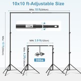 EMART Achtergrondstandaard 3x3m, Professionele Achtergrondsysteem Fotografie Zware Achtergrond Stand Set met Draagtas, Systeem voor Fotoachtergrond voor Productfotografie