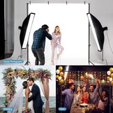 EMART Achtergrondstandaard 3x3m, Professionele Achtergrondsysteem Fotografie Zware Achtergrond Stand Set met Draagtas, Systeem voor Fotoachtergrond voor Productfotografie