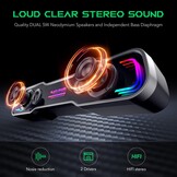 Black Shark Pc-luidspreker met diepe bassen, Bluetooth & USB/USB C dual-modus pc-soundbar met dynamische meerlaagse RGB-verlichting, computerluidsprekers voor pc, laptop, monitor, tablets (BS-SP1)