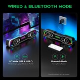 Black Shark Pc-luidspreker met diepe bassen, Bluetooth & USB/USB C dual-modus pc-soundbar met dynamische meerlaagse RGB-verlichting, computerluidsprekers voor pc, laptop, monitor, tablets (BS-SP1)
