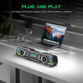 Black Shark Pc-luidspreker met diepe bassen, Bluetooth & USB/USB C dual-modus pc-soundbar met dynamische meerlaagse RGB-verlichting, computerluidsprekers voor pc, laptop, monitor, tablets (BS-SP1)