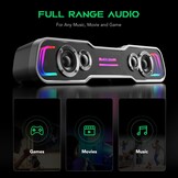 Black Shark Pc-luidspreker met diepe bassen, Bluetooth & USB/USB C dual-modus pc-soundbar met dynamische meerlaagse RGB-verlichting, computerluidsprekers voor pc, laptop, monitor, tablets (BS-SP1)