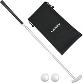 Golfputter, tweerichtingsgolfputters voor mannen, rechts/linkshandig miniclub-golfset voor binnen en buiten, stevige putterschacht met 2 oefengolfballen en 1 opbergtas voor elke putting groene mat