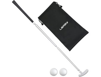 Golfputter, tweerichtingsgolfputters voor mannen, rechts/linkshandig miniclub-golfset voor binnen en buiten, stevige putterschacht met 2 oefengolfballen en 1 opbergtas voor elke putting groene mat