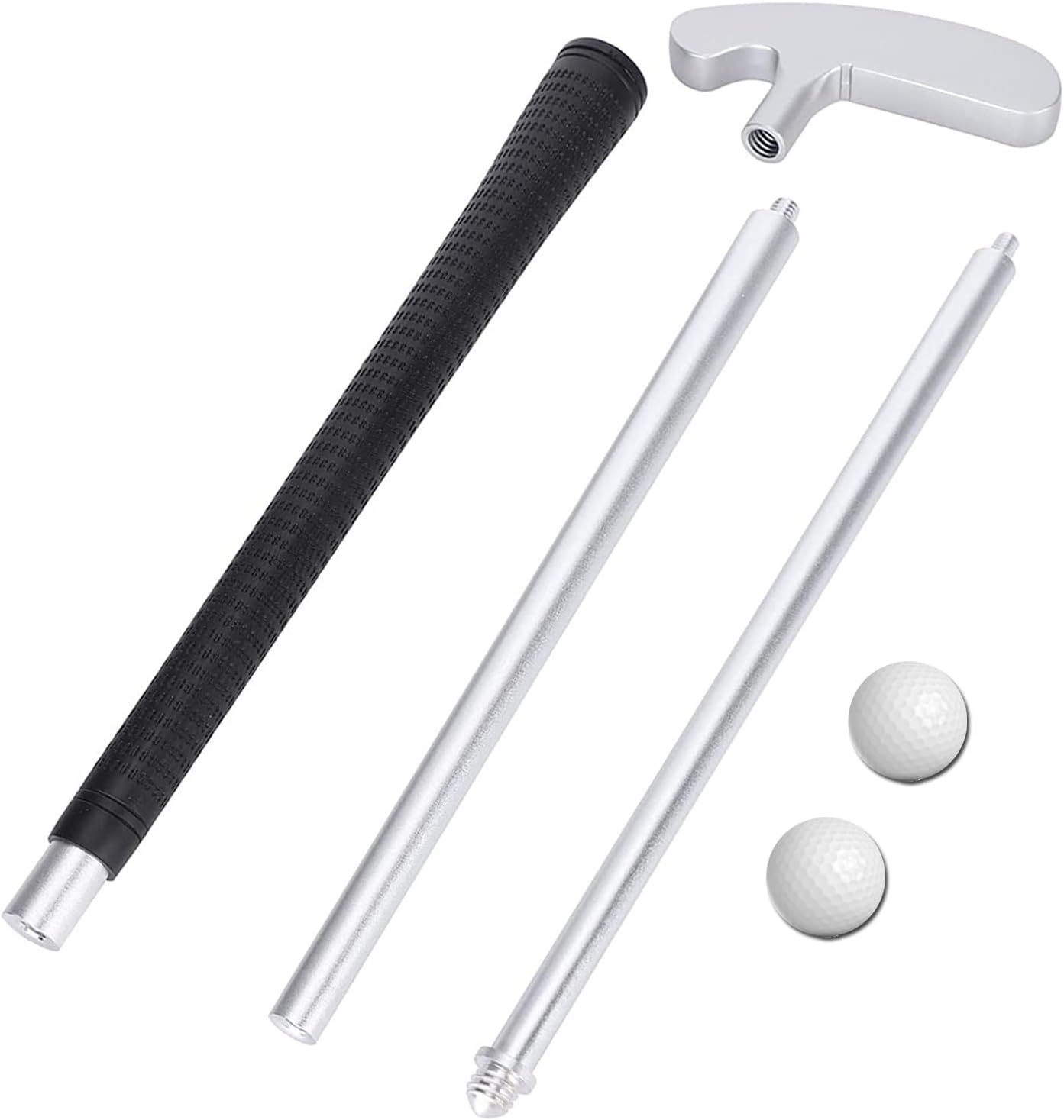 Golfputter, tweerichtingsgolfputters voor mannen, rechts/linkshandig miniclub-golfset voor binnen en buiten, stevige putterschacht met 2 oefengolfballen en 1 opbergtas voor elke putting groene mat