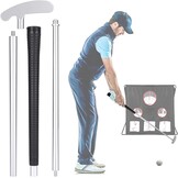 Golfputter, tweerichtingsgolfputters voor mannen, rechts/linkshandig miniclub-golfset voor binnen en buiten, stevige putterschacht met 2 oefengolfballen en 1 opbergtas voor elke putting groene mat