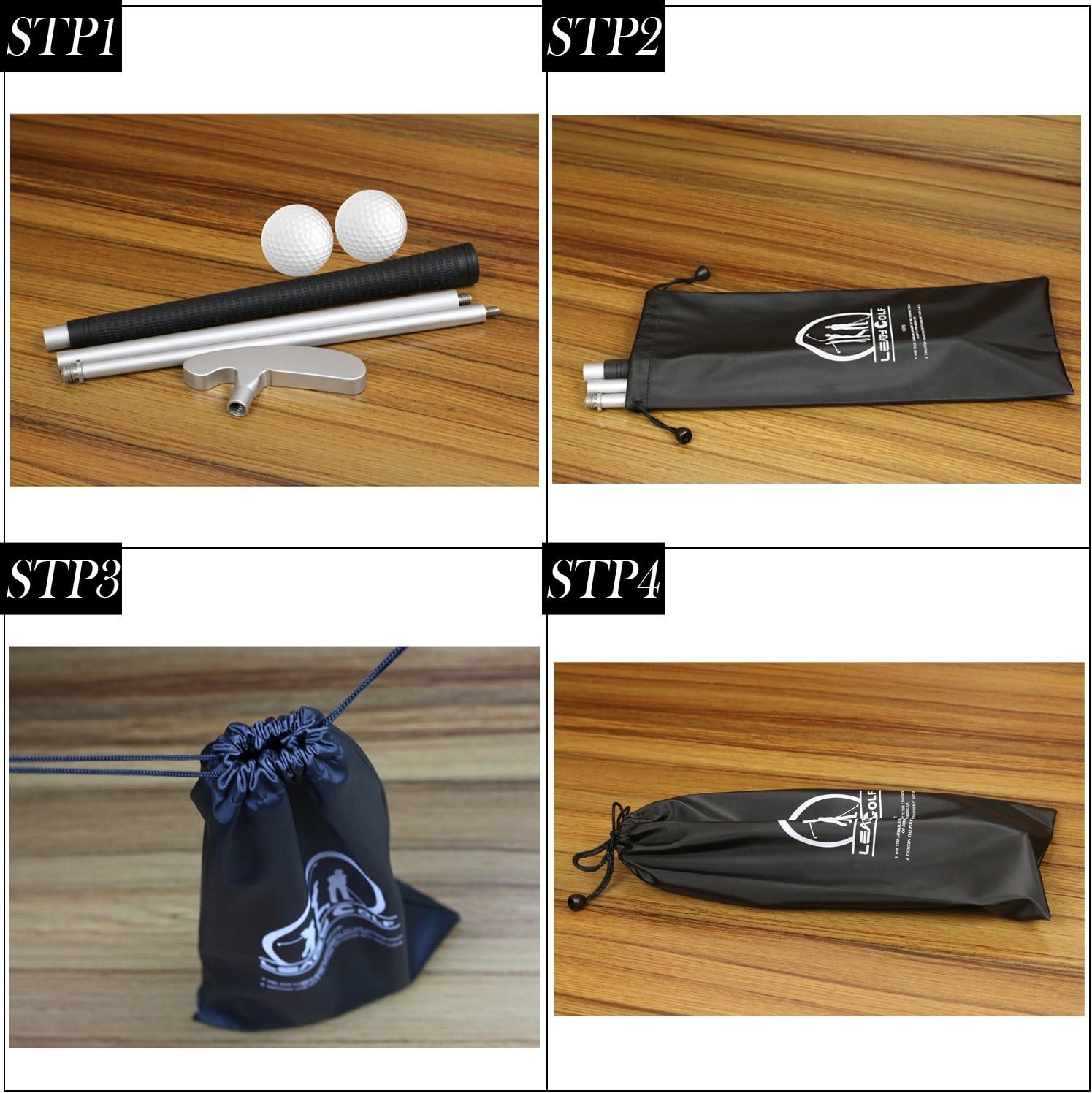 Golfputter, tweerichtingsgolfputters voor mannen, rechts/linkshandig miniclub-golfset voor binnen en buiten, stevige putterschacht met 2 oefengolfballen en 1 opbergtas voor elke putting groene mat
