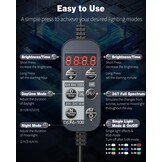 Pawfly Aquarium Led-verlichting, 24/7, uitschuifbaar aquariumlicht met volledig spectrum, wit, blauw, rood, groen, met D/N-modus, enkele kleureffecten, timer en instelbare helderheid (voor tanks van