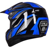ILM kinderen Motocross Dirt Bike Motorhelm met Goggle Handschoenen ATV Off Road ECE B07,Blauw Zwart,S
