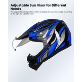 ILM kinderen Motocross Dirt Bike Motorhelm met Goggle Handschoenen ATV Off Road ECE B07,Blauw Zwart,S