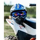 ILM kinderen Motocross Dirt Bike Motorhelm met Goggle Handschoenen ATV Off Road ECE B07,Blauw Zwart,S