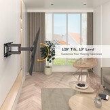 BONTEC TV Muurbeugel voor 32-85 Inch LED LCD Platte en Gebogen Schermen, Draaibare en Kantelbare TV Beugel, Sterke Dubbele Bevestiging tot 60KG, Max VESA 600x400mm