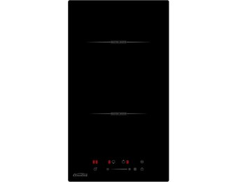 COVERCOOK Domino 30 cm inductiekookplaat met 2 kookzones, inbouw Domino zelfvoorzienende kookplaat, inductie met stekker, 3500 W