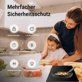 COVERCOOK Domino 30 cm inductiekookplaat met 2 kookzones, inbouw Domino zelfvoorzienende kookplaat, inductie met stekker, 3500 W
